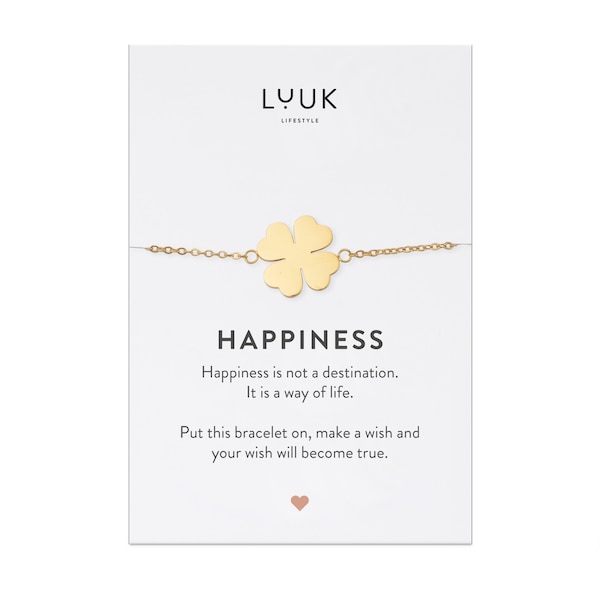 Pulsera de la felicidad moderna con colgante de hoja de trébol, pulsera de la amistad individual de acero inoxidable, amuleto de la suerte, joyería moderna para mujer