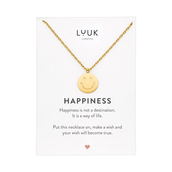 Schöne Freundschaftskette mit Smiley Anhänger, Damen Edelstahl Kette mit Emoji, Geschenk für Freundin, Glücksbringer,moderner Damen Schmuck