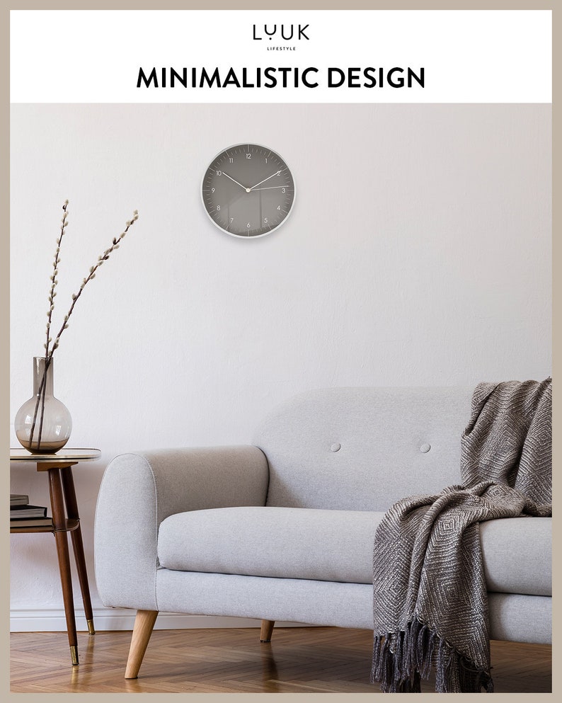 Minimalist Silent Wall Clock Without Ticking With Second Hand, High