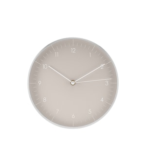 Simple, noiseless wall clock without ticking with time hand, wall decoration, housewarming, high-quality quartz wall clock, modern clock, warm gray
