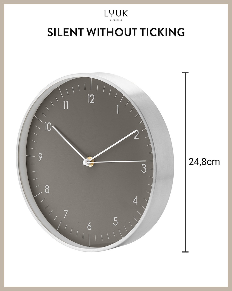 Minimalist Silent Wall Clock Without Ticking With Second Hand, High