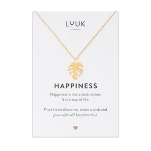 Minimalist necklace with monstera leaf pendant I women&#39;s stainless steel chain with palm leaf I natural necklace I gift for girlfriend I waterproof