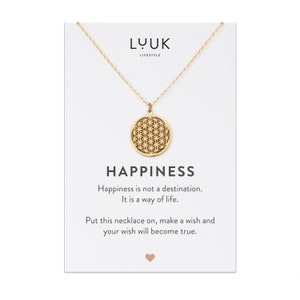 Filigrane Halskette mit Lebensblume I Mandala Coin I Blume des Lebens Anhänger I Yoga Kette für Damen I Glücksbringer I Freundschaftskette