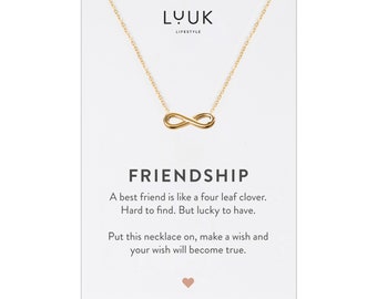 Minimalistische Freundschaftskette mit Infinity, Unendlichkeit Anhänger, Damen Kette Friendship, Geschenk für die Freundin, Glücksbringer