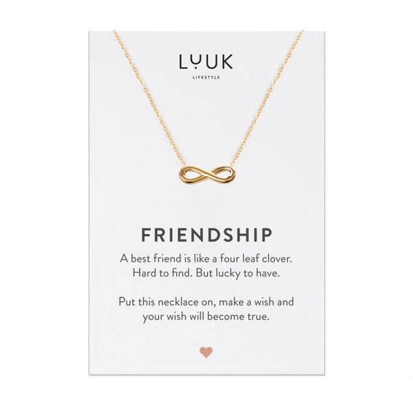 Minimalistische Freundschaftskette mit Infinity, Unendlichkeit Anhänger, Damen Kette Friendship, Geschenk für die Freundin, Glücksbringer