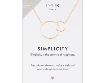 Zierliche Damen Silber Halskette mit zwei Ringe Anhänger, besonderes Geschenk für die Freundin, minimalistischer Schmuck, Freundschaftskette