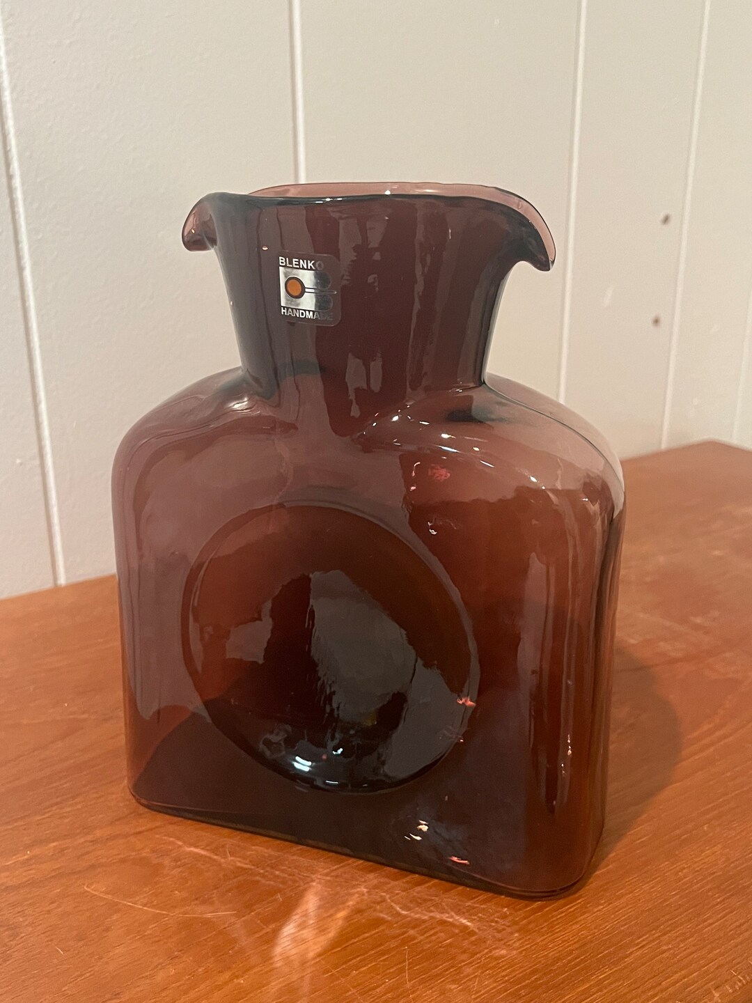 BLENKO Purple Glass Vase, Water Pitcher, Glass, 384 Etsy