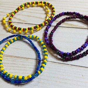 2 pc. ANKLE Bracelet Set, BOHO Jewelry, |Seed Bead Anklet| Beaded Jewelry, |Stretch Ankle Bracelet|, Anklet