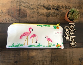 Straw/ Cutlery Bag - Summer Flamingo