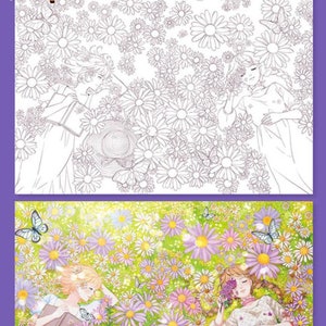 Girls with Flowers Coloring Book Vol.2 | 꽃과 소녀 컬러링북 두번째(마음을 담은 꽃말들) image 7