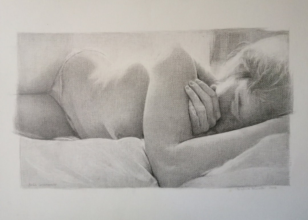 Nudeart Woman Drawing Nude Girl Sleeping Lying Female Nude