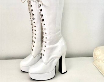 white mod boots