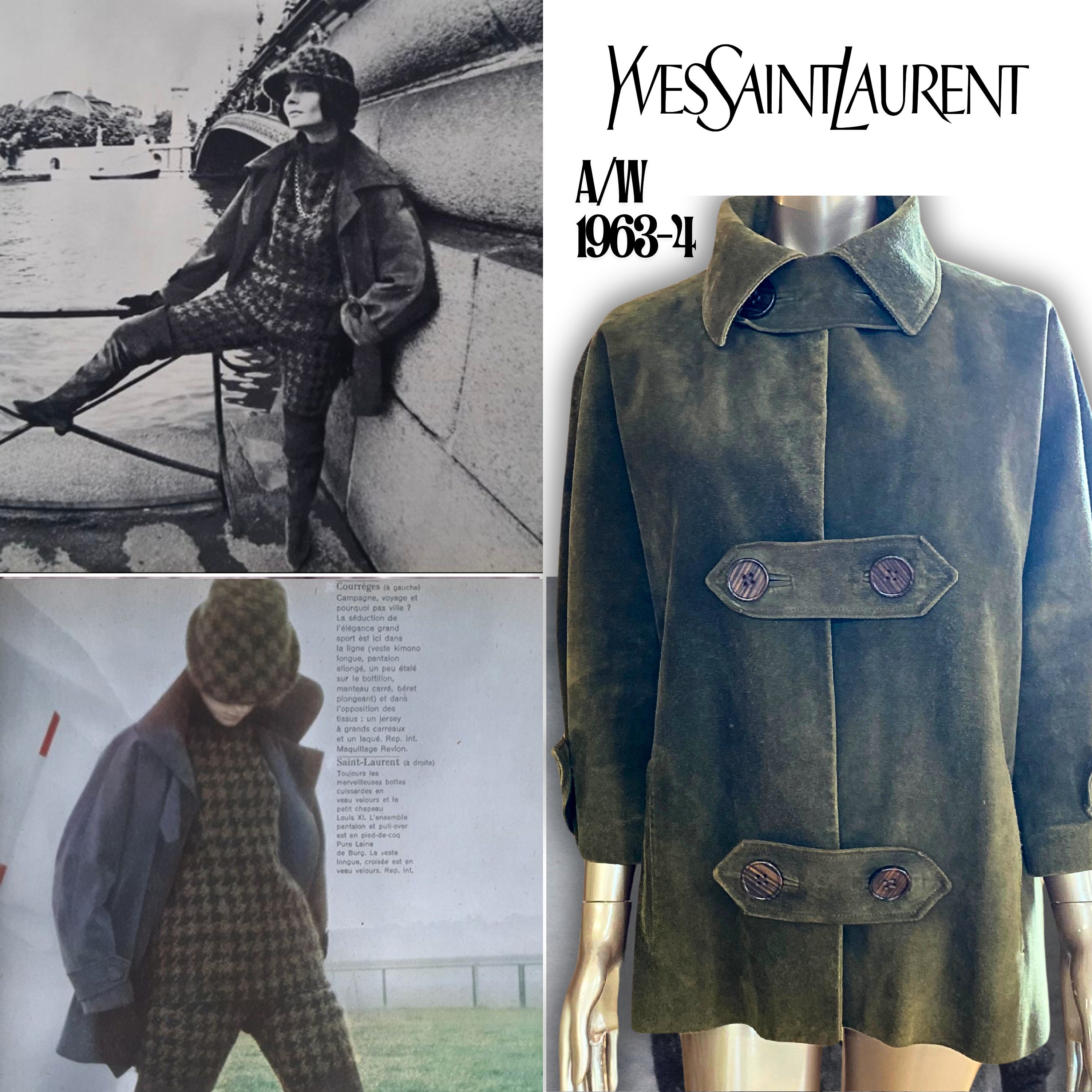 Rare Yves Saint Laurent A/w 1963-4 Vintage Couture Coat Rare Yves Saint Laurent A/w 1963-4 Vintage Couture Coat