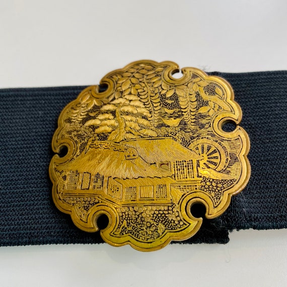 Boucle de ceinture dorée noire de style damascène japonais - Etsy France