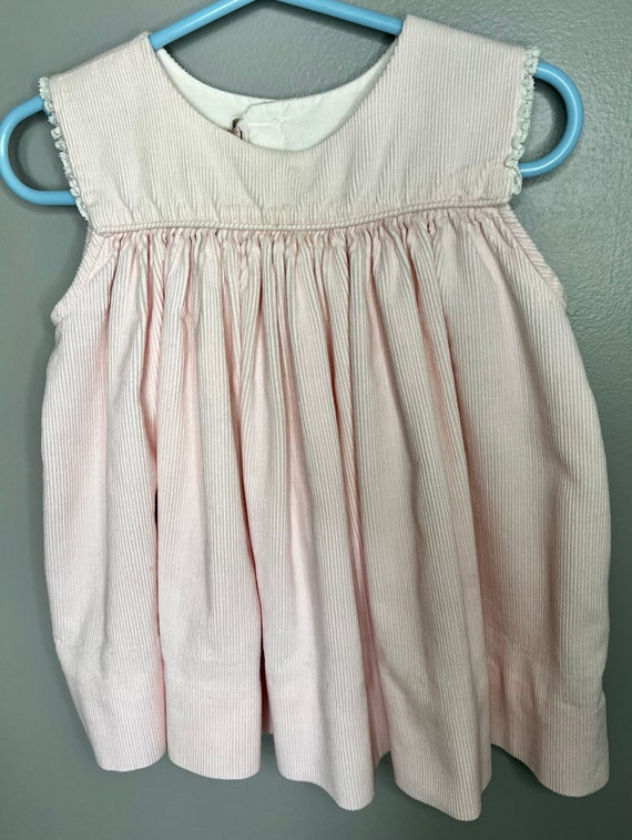 Vintage 1970s pale pink corduroy dress