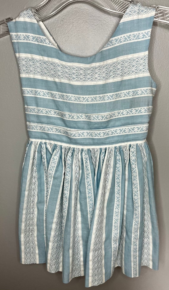 Vintage blue and white toddler dress