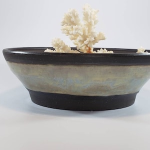 Handmade planter pot coastal planter rustic pot farmer planter bonsai pot orchid planter wide pot ceramic planter rare plants pot black clay