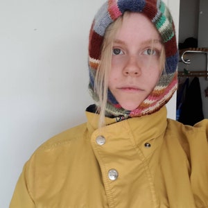 Customisable knitted balaclava, winter hat, hood, balaclava