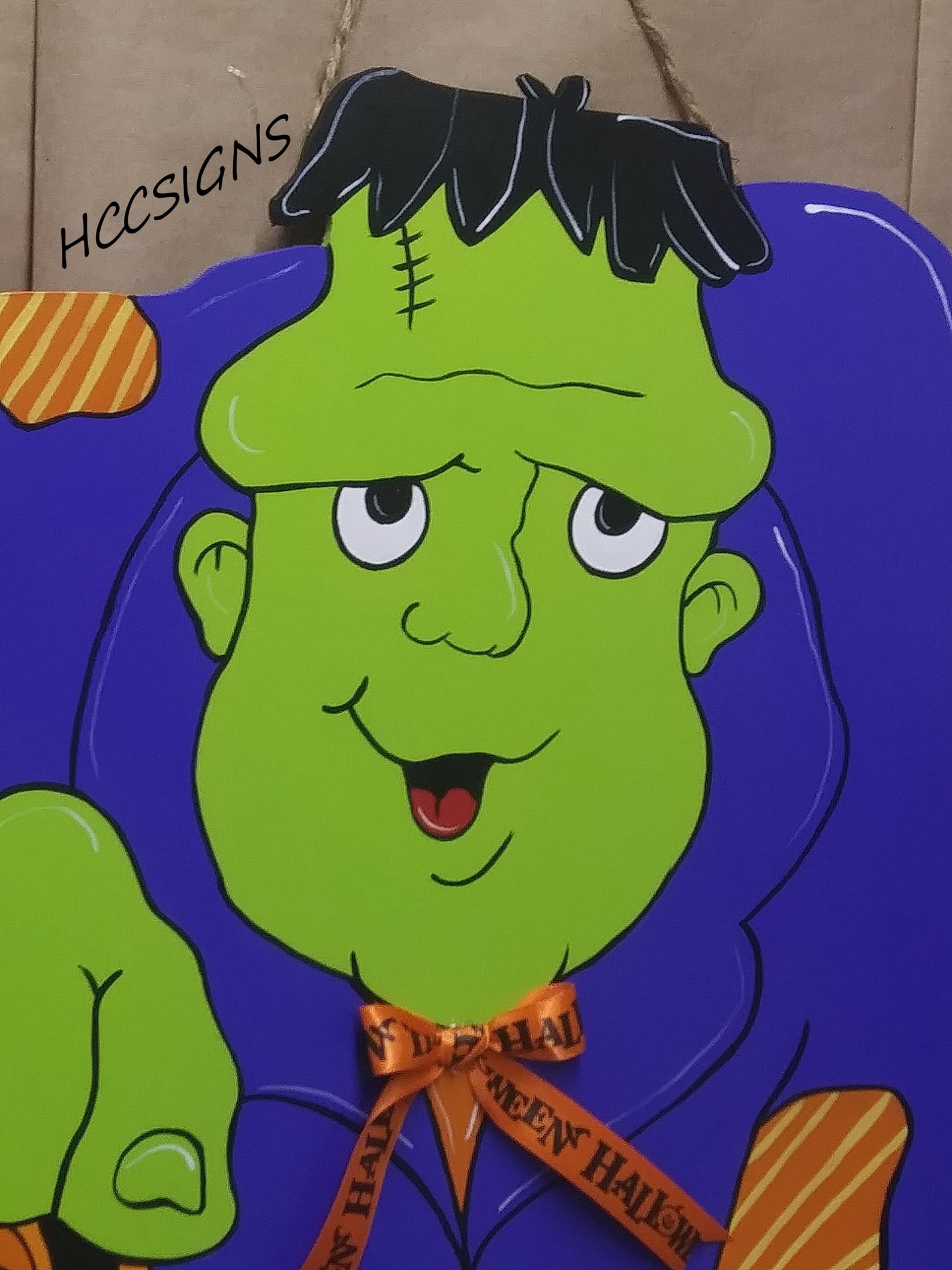 Halloween Frankenstein Door Hanger Halloween Decor Fall Etsy