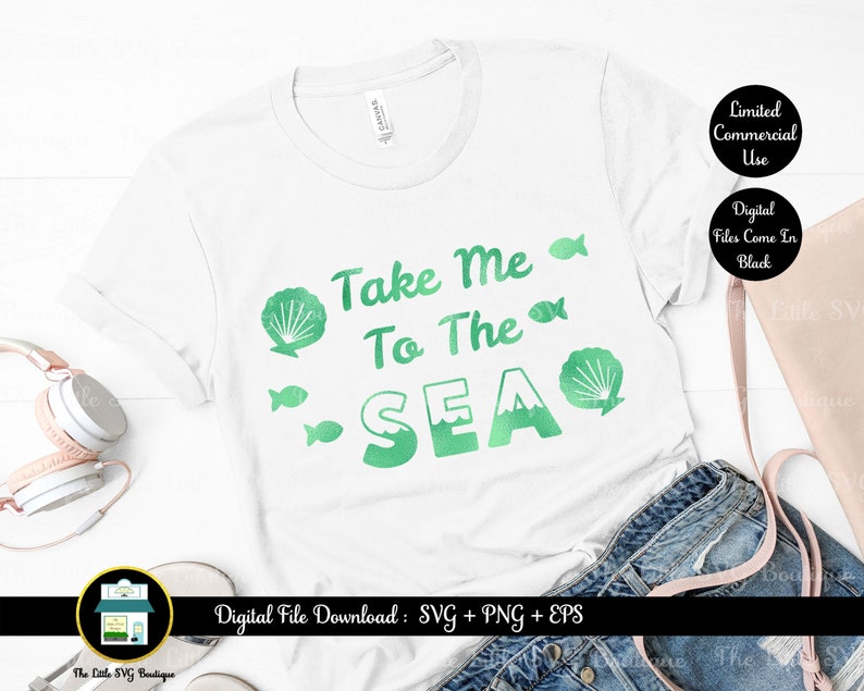 cut file design svg digital file png Take Me To The SEA instant download eps
