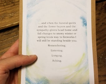 Standing Beside You Sympathy Card, Bereavement Card, Memorial, Death of Parent, Pregnancy Loss