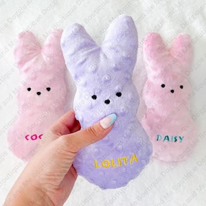 Peeps plus dog toy, Personalized dog toy with Squeaker, Dog toy, Cute dog toy, Personalized dog gift, Bunny dog toy, Easter dog toy