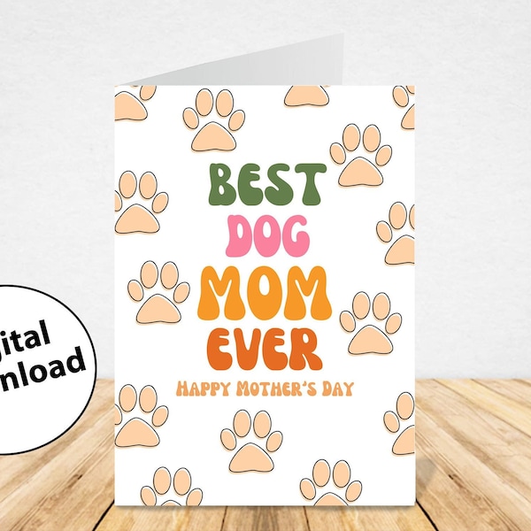 Printable Dog Mom Card, Dog Mom Card, Printable Mother's Day Card, Mother's Day Card, Mother's Day Card From Dog, Last minute gift ideas