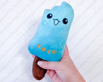 Personalized Popsicle Dog Toy with Squeaker, Dog Toy, Cute dog toy, Personalized Dog Gift, Custom dog toy, Icepop Dog Toy