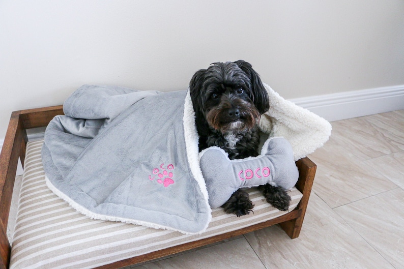 Custom Dog Blanket Personalized Dog Blanket With Dog Bone Etsy