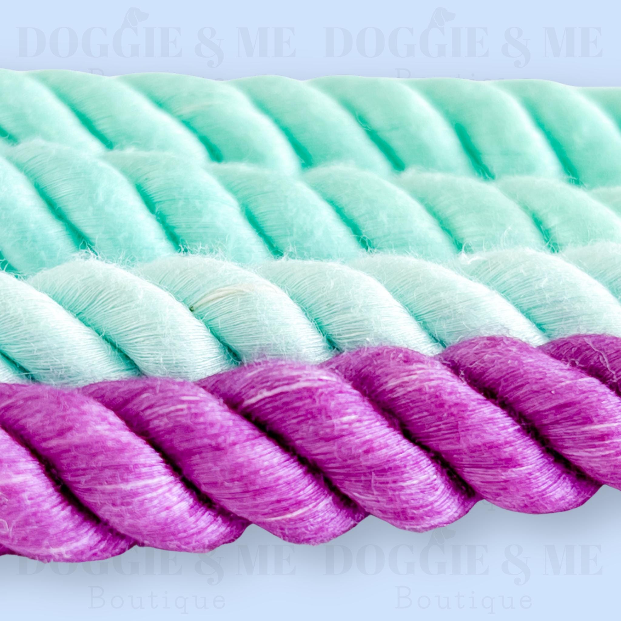 Lucky Monet Hundeleine 1,5m – Baumwolle, Ombré-Farben, Mit PU-Ledergriff & Metallhaken