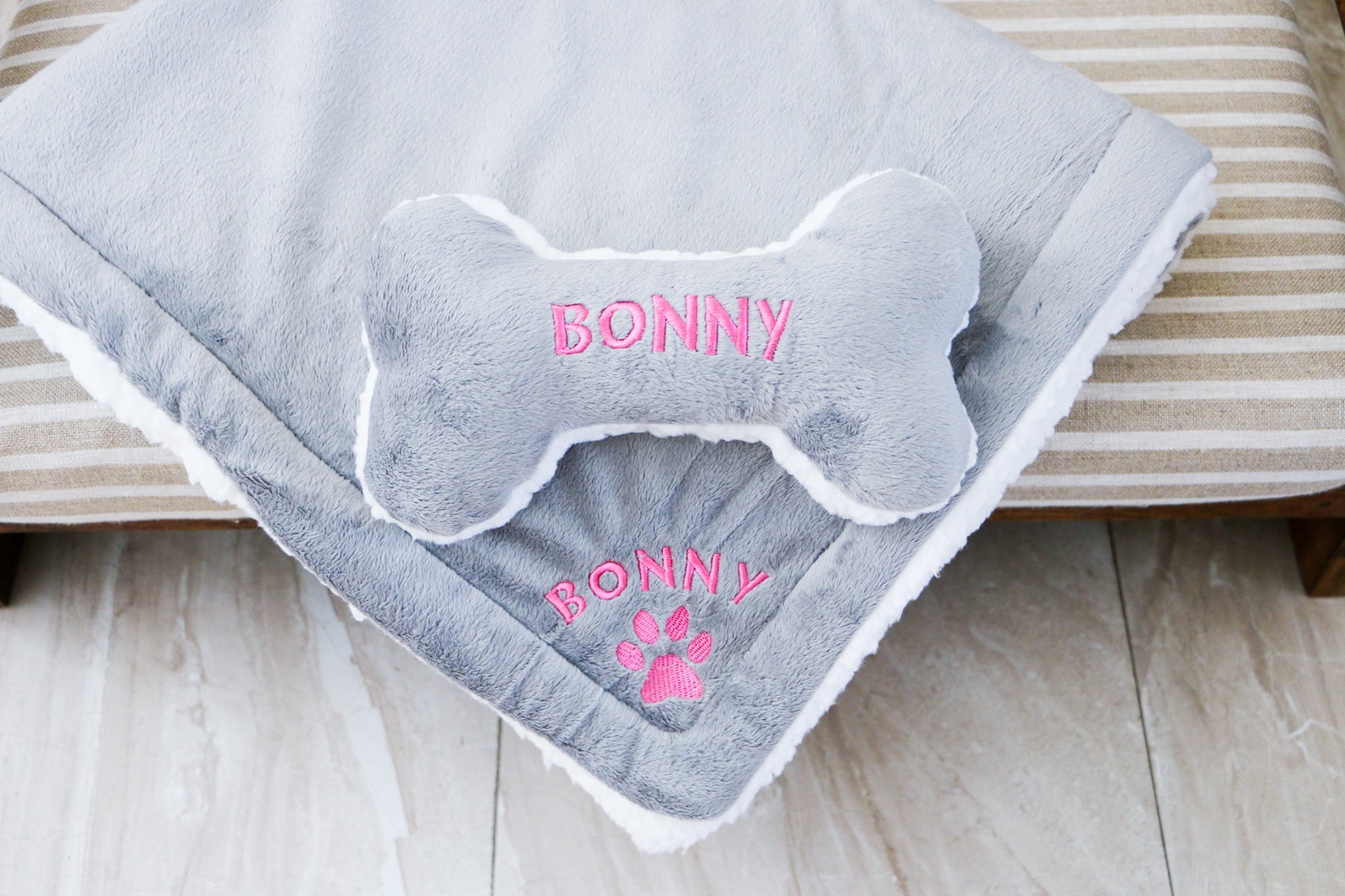 Custom Dog Blanket / personalized dog blanket with dog bone Etsy