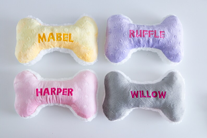 Personalized Dog Bone Toy With Squeaker Dog Toy Cute Dog Etsy