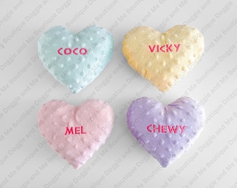 Sweethearts Dog Candy Toy with Squeaker, Candy Heart Valentine Dog Toy, Personalized Heart Squeaker Toy, Valentine's Day Dog Toy, Dog Gift