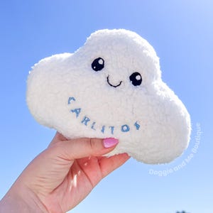 Personalized Dog Cloud Toy with Squeaker, Dog Toy, Cute dog toy, Personalized Dog Gift, Custom dog toy, Cloud Dog Toy