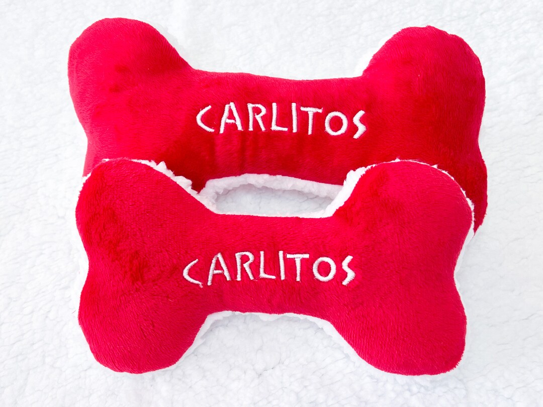 Christmas Dog Toy, Personalized Dog Bone Toy With Squeaker, Dog Toy