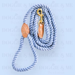 Braided Pet Leash, Cute Pet Leash, Pet Leash, Ombre Rope Dog Leash, Rope Pet Leash, Leather Pet Leash, 5ft Pet Leash, Blueberry Leash