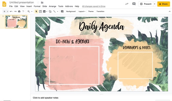 Daily Agenda Google Slides Template Palm Trees Etsy Daily Agenda Google Slides Template Palm Trees Etsy