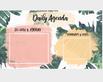 Daily Agenda Google Slides Template Palm Trees Etsy