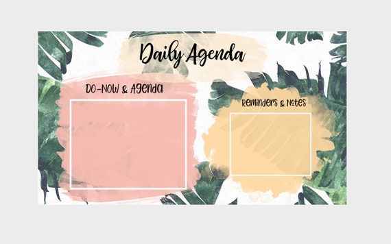 Daily Agenda Google Slides Template Palm Trees Etsy