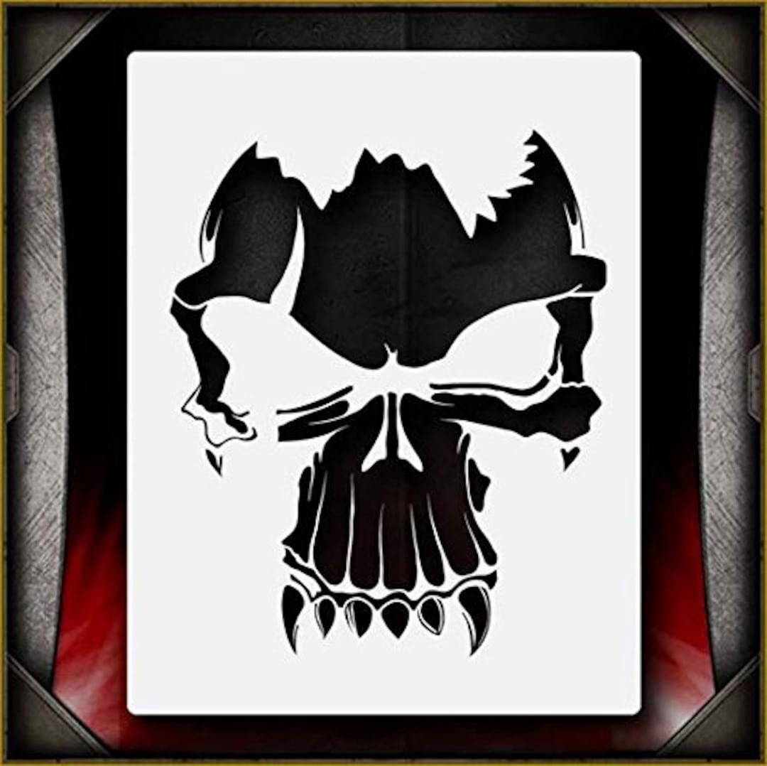 Skull 1 Airsick Airbrush Stencil Art Template Design Etsy