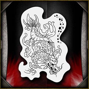 Dragon koi 2 airsick airbrush stencil template