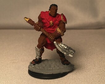 Human Barbarian Painted DnD Miniature/Human Dark-skinned POC Painted Mini/Metal/Pewter/Human Fighter Hand Painted Miniature/Human Ranger