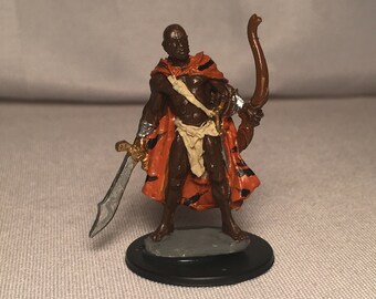 Human Ranger Painted DnD Miniature/Human Dark-skinned Chultan Painted Mini/Metal/Pewter/Human Fighter Hand Painted Miniature/Human Barbarian