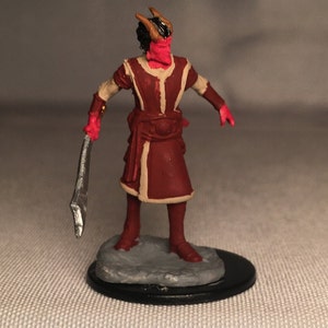 Tiefling Warlock Painted DnD Miniature/Tiefling Wizard Hand Painted Mini/Tiefling Sorcerer Painted D&D Miniature/Tiefling Cleric