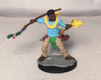 Human Sorcerer Painted DnD Miniature/Human Dark-skinned POC Painted Mini/Human Druid Hand Painted Miniature/Human Wizard/Human Warlock