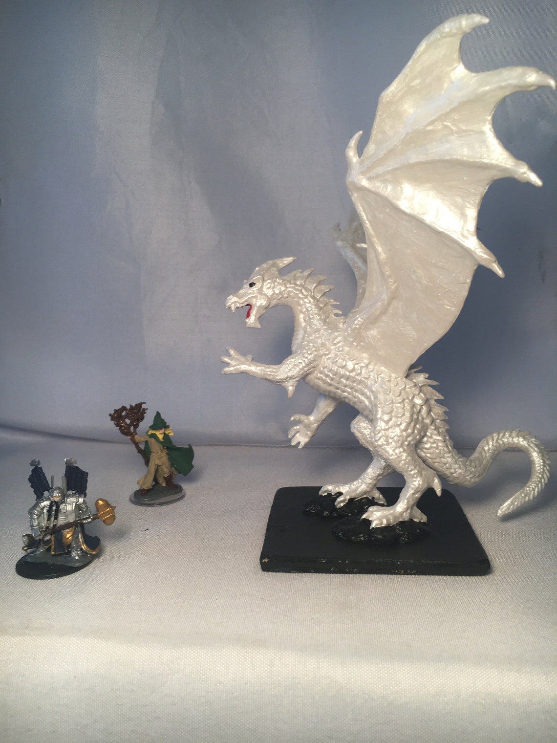 White Dragon Painted Dnd Miniature/adult White Dragon/huge/dnd Etsy