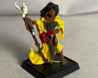 Female Human Wizard Painted DnD Miniature/Human Dark-skinned POC Painted Mini/Human Druid Hand Painted Miniature/Human Sorcerer
