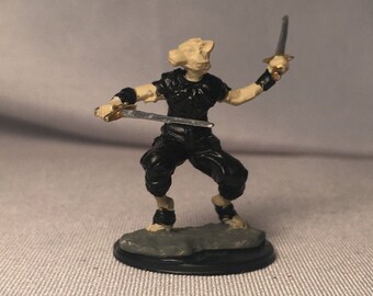 Tabaxi Rogue Painted DnD Miniature/Tabaxi Fighter Hand Painted D&D Mini/Tabaxi Ranger Mini/ Tabaxi Cleric/Tabaxi Barbarian