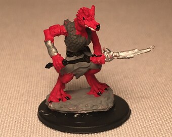 Kobold Rogue Painted DnD Miniature/Kobold Fighter Hand Painted Mini/Kobold Ranger D&D Mini/ Kobold Cleric/Kobold Barbarian