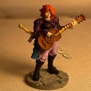 Female Human Bard Painted DnD Miniature/Half Elf Bard Hand Painted Mini/Half Elf Rogue Painted Miniature/Human Rogue